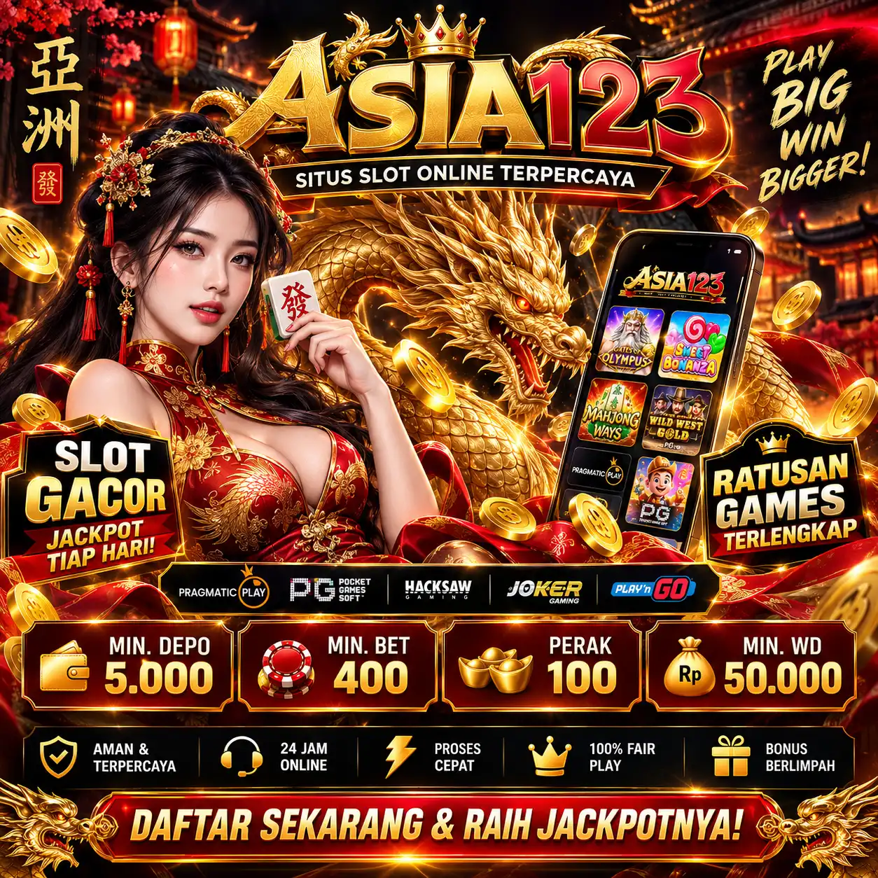 banner ASIA123: Link Resmi Daftar Slot Gacor dengan Pilihan Games Lebih Variatif